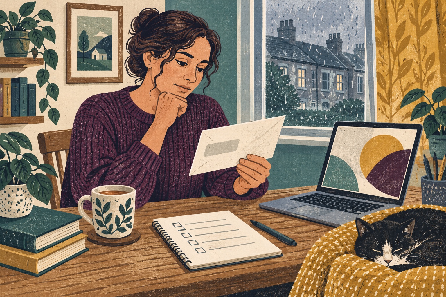 Illustration of a participant reviewing a panel notice and preparing an appeal
