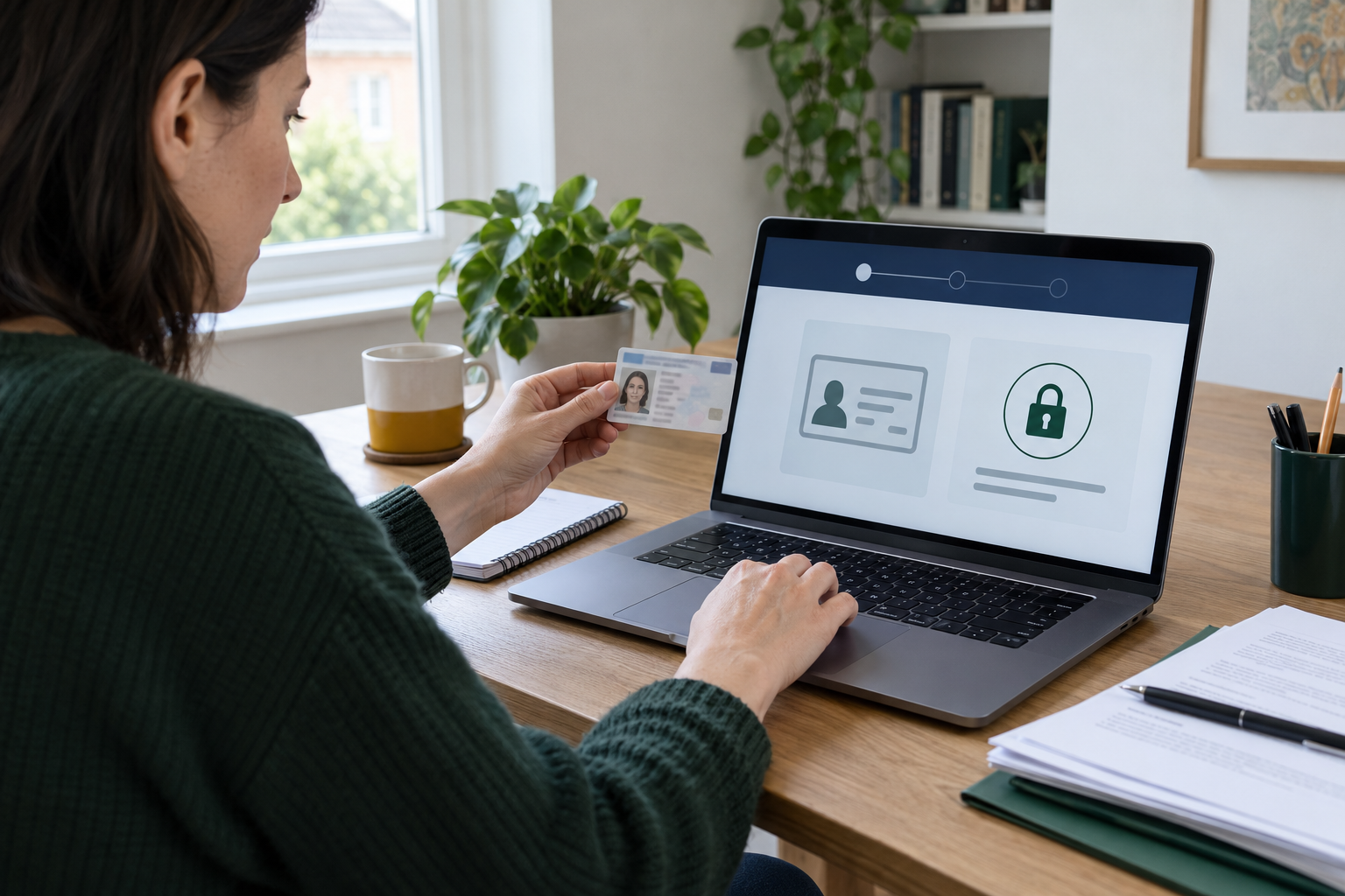 Panel member completing a secure identity check without exposing personal details