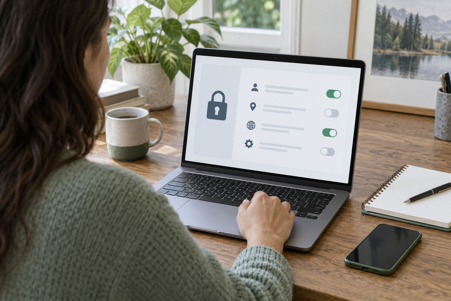Survey participant reviewing generic privacy controls and data-sharing choices